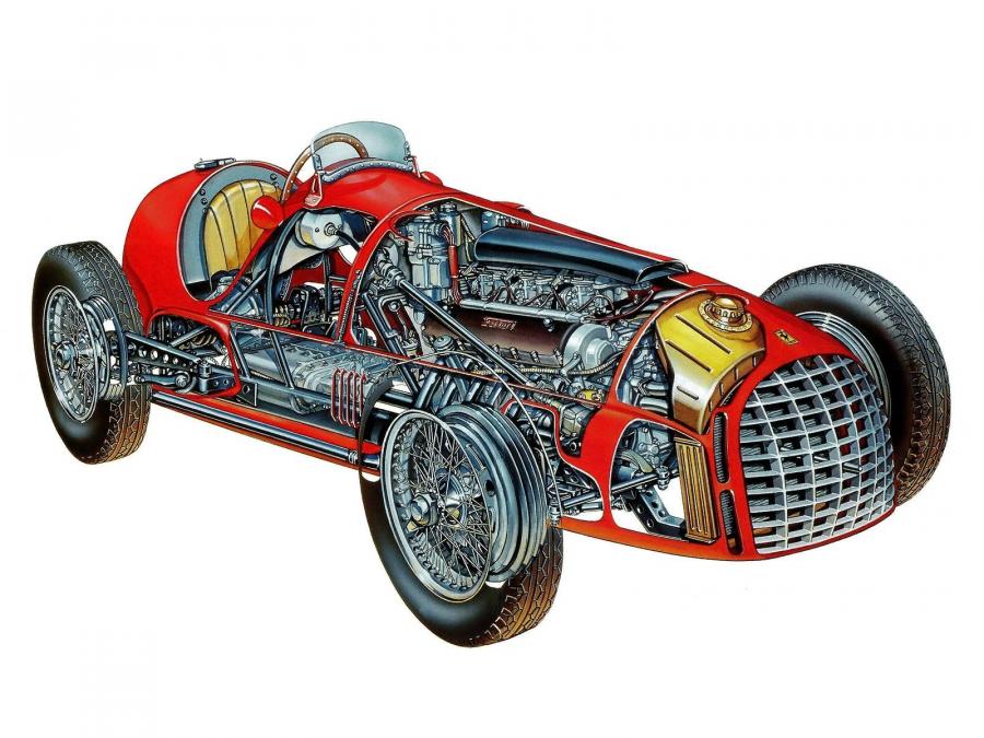 Схема Ferrari 166 F2 1948 года  (фото 4 из 4)
